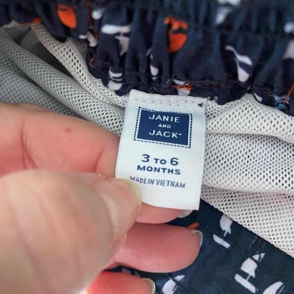 Janie and Jack Boys nautical Sailboat Swim Trunks NWOT 3-6 m - Picture 2 of 4